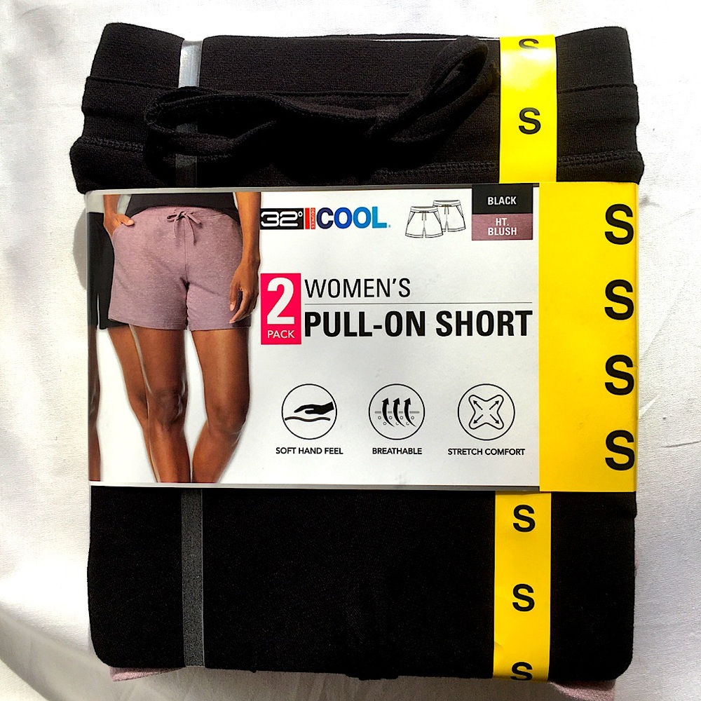 New 32 Degrees Cool 2 Pack Women’s Pull-On Shorts